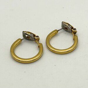 Gold-Tone Hoop Earrings With Omega Closure Hedy Jewelry Pierced Design